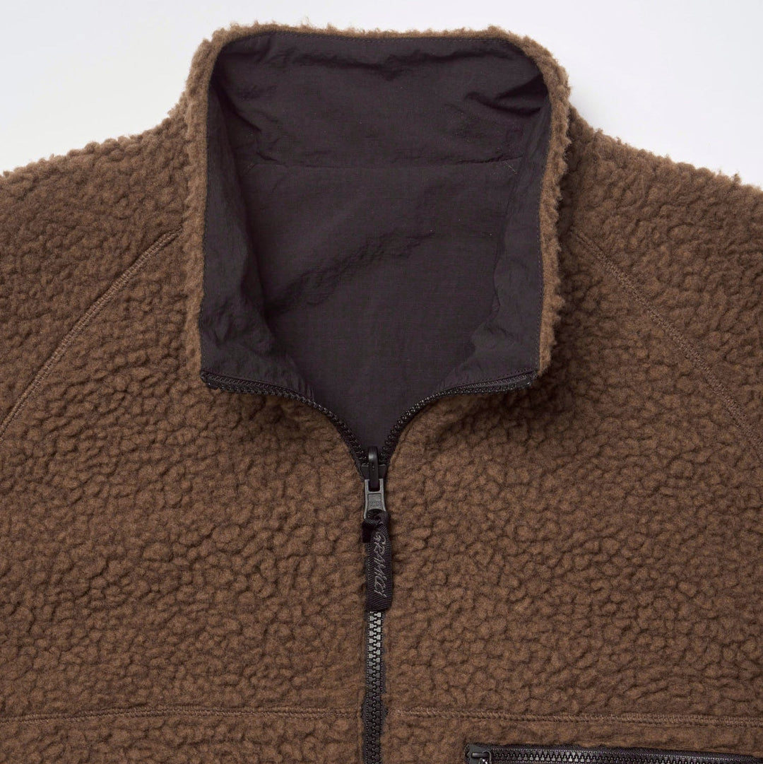 Gramicci Reversible Sherpa Jacket Dark Brown/Black - Merchant Menswear