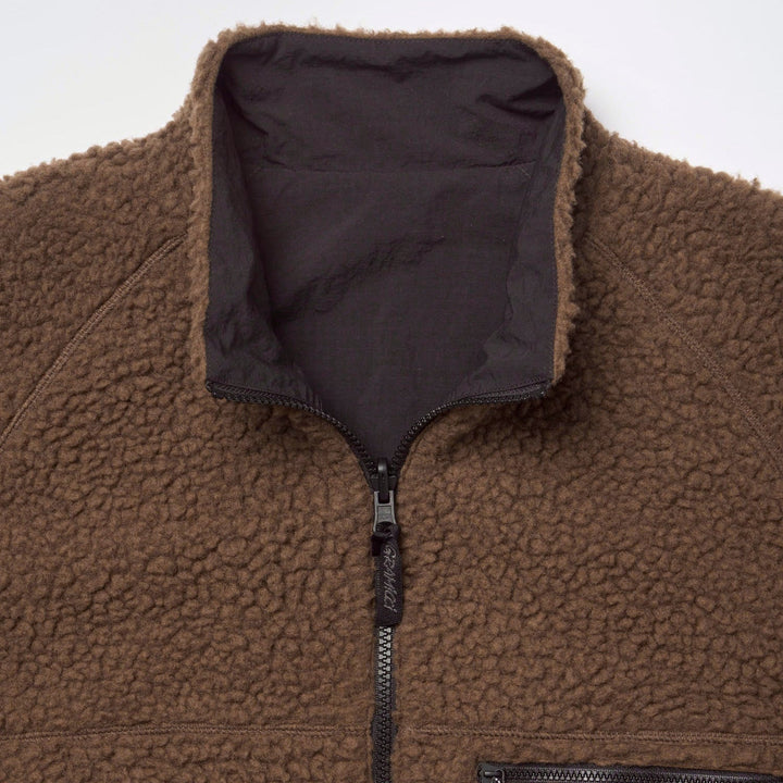 Gramicci Reversible Sherpa Jacket Dark Brown/Black - Merchant Menswear