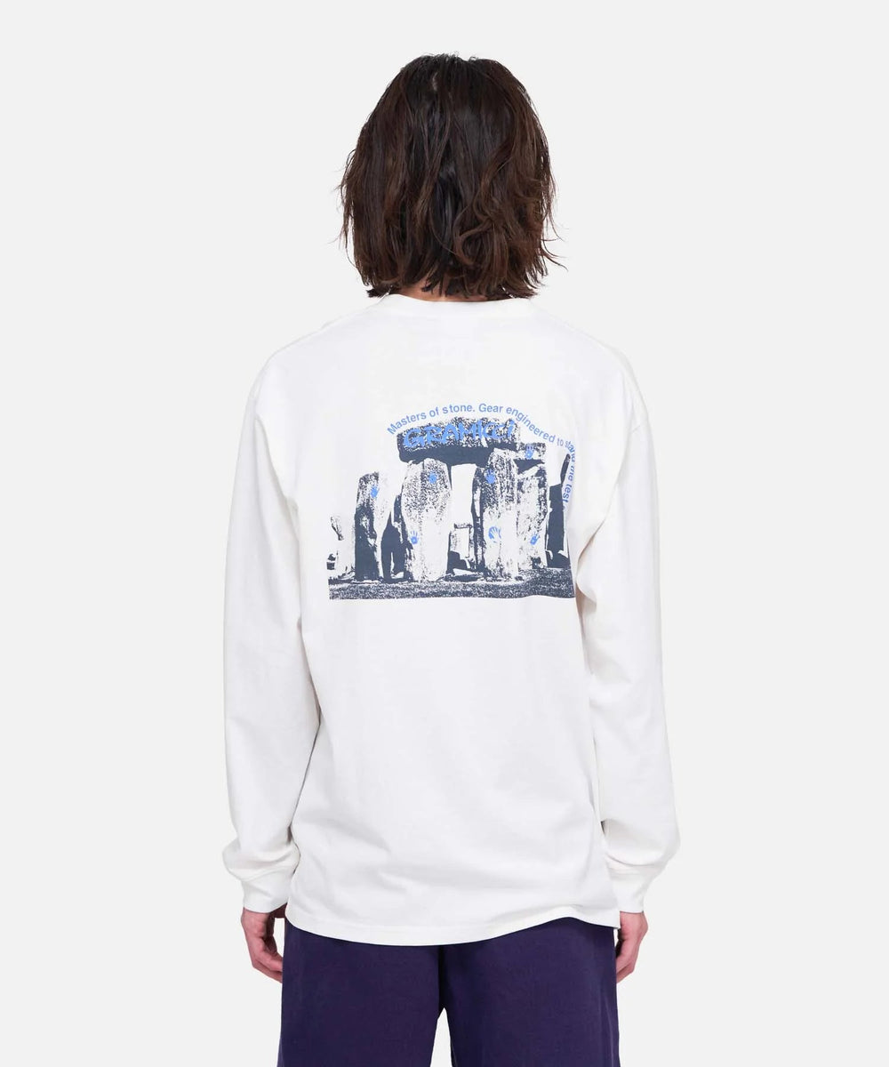 Gramicci Stonehenge L/S Tee White - Merchant Menswear