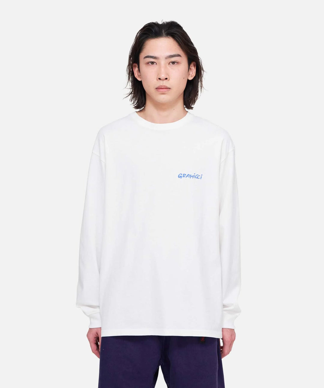 Gramicci Stonehenge L/S Tee White - Merchant Menswear