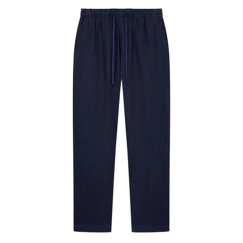 Hartford Joggy Linen Pants Navy Blue - Merchant Menswear