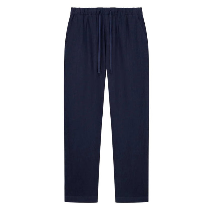 Hartford Joggy Linen Pants Navy Blue - Merchant Menswear