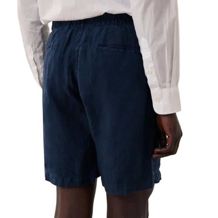 Hartford Joggy Linen Shorts Navy Blue - Merchant Menswear