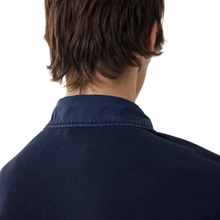 Hartford Light Fleece Rugby Knitted Polo Marine Blue - Merchant Menswear