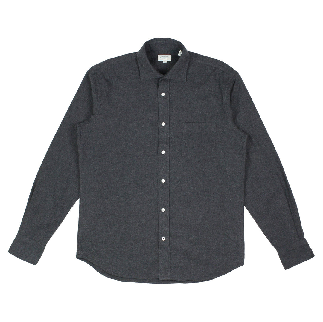 Hartford Paul Woven Flannel Shirt Charcoal - Merchant Menswear