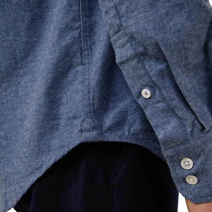 Hartford Paul Woven Flannel Shirt Denim - Merchant Menswear