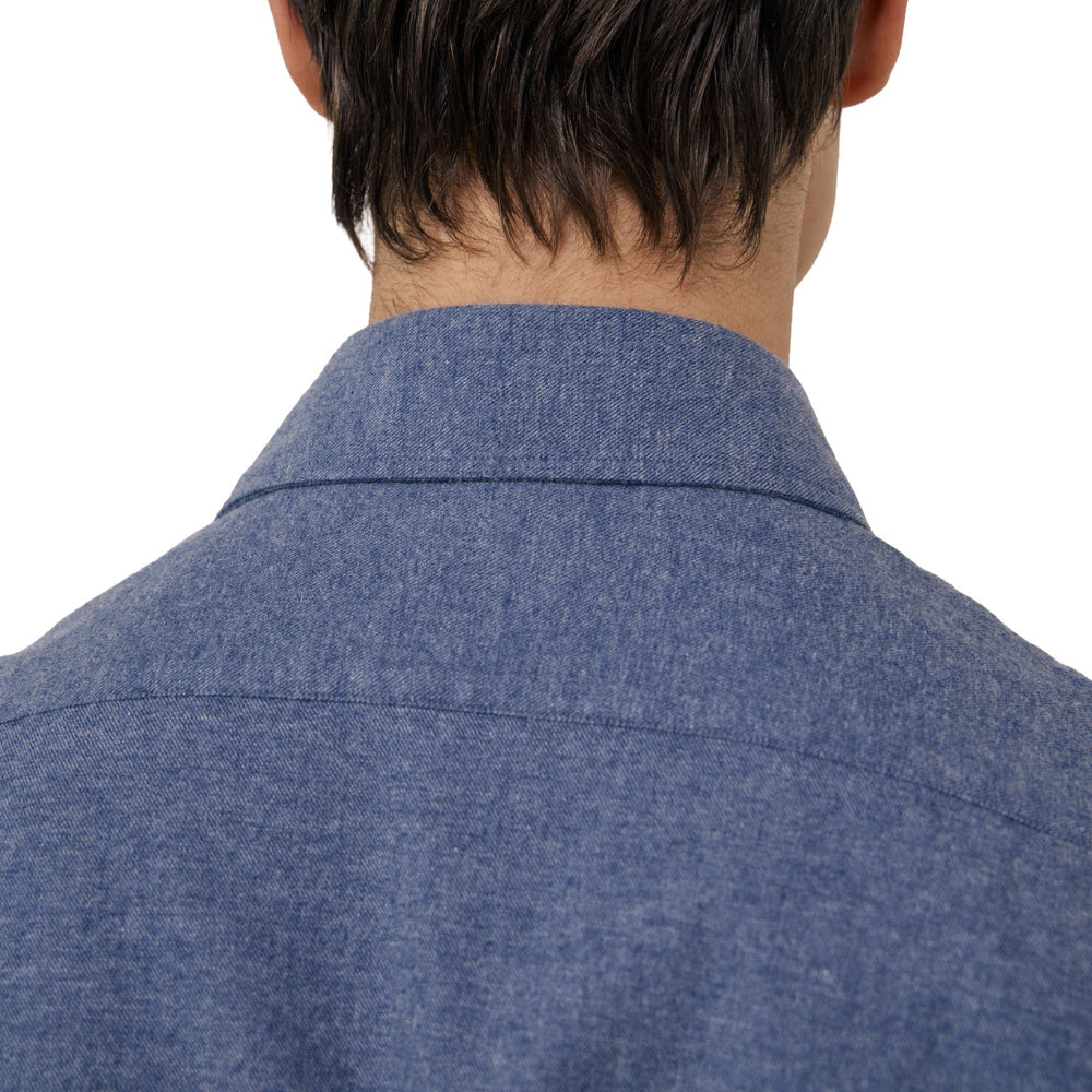 Hartford Paul Woven Flannel Shirt Denim - Merchant Menswear