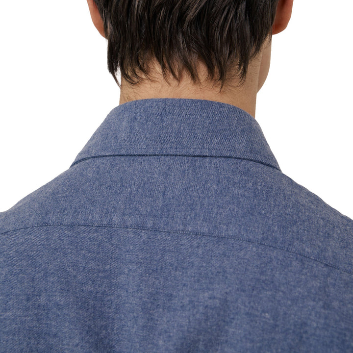 Hartford Paul Woven Flannel Shirt Denim - Merchant Menswear