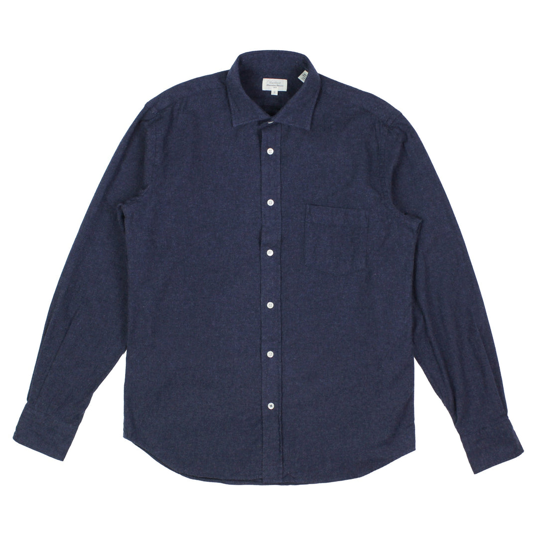 Hartford Paul Woven Flannel Shirt Navy - Merchant Menswear