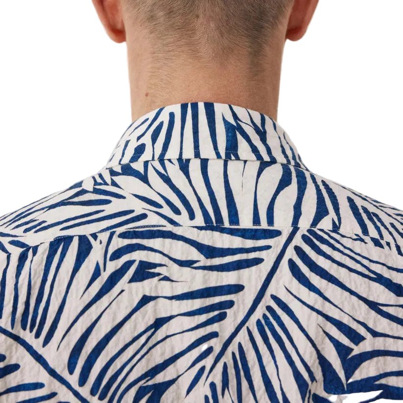 Hartford Pedro Mc Short Sleeve Print Shirt Blue - Merchant Menswear