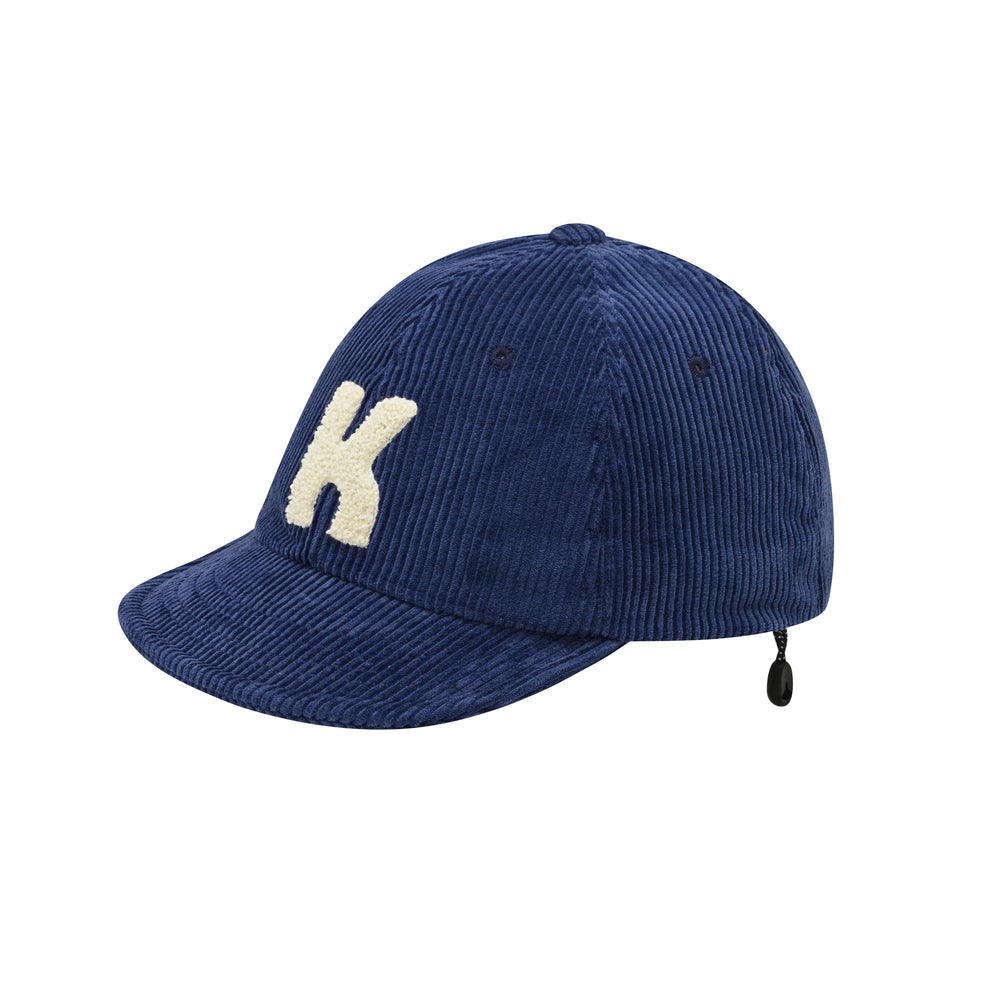 Kappy Design Corduroy Logo Cap Blue - Merchant Menswear