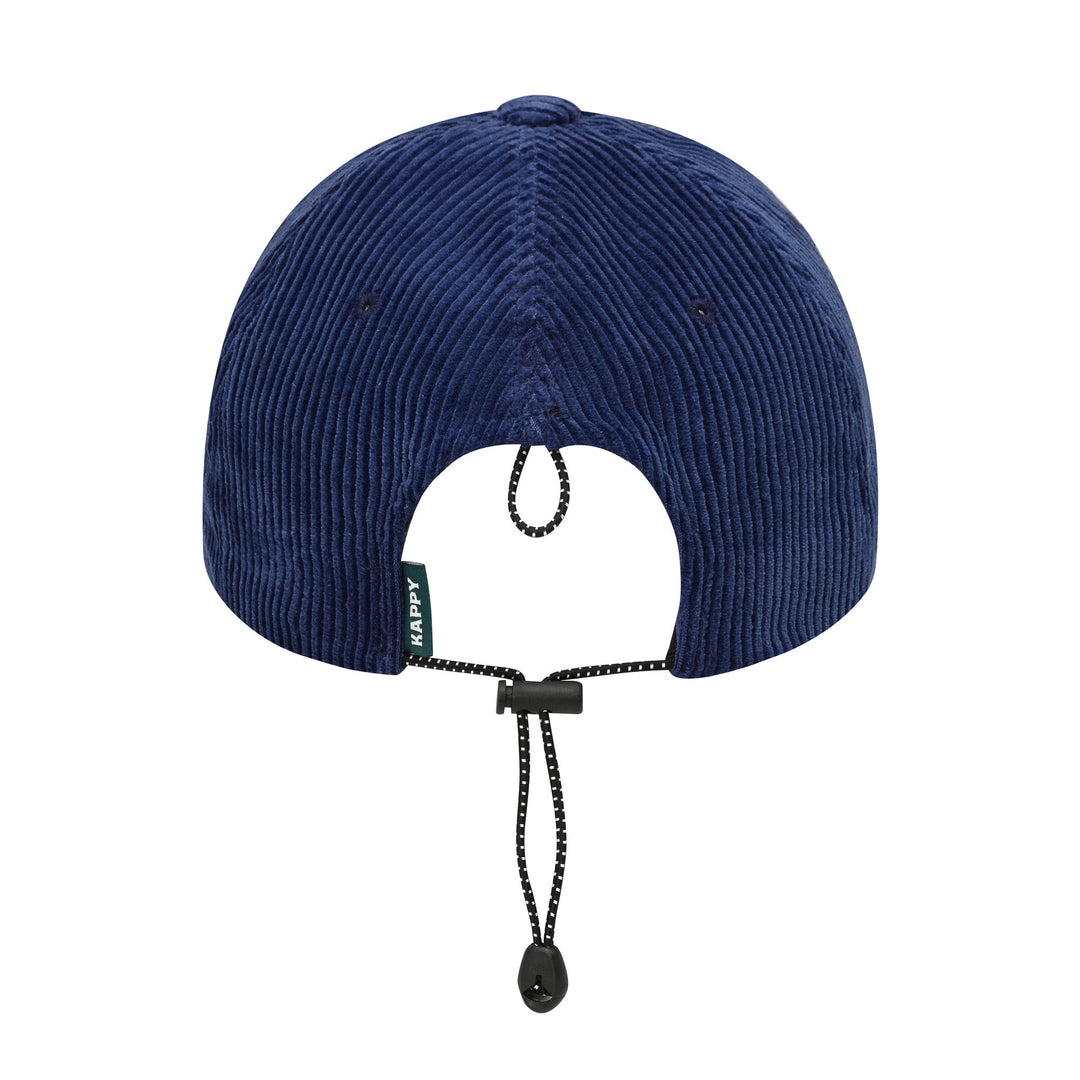 Kappy Design Corduroy Logo Cap Blue - Merchant Menswear