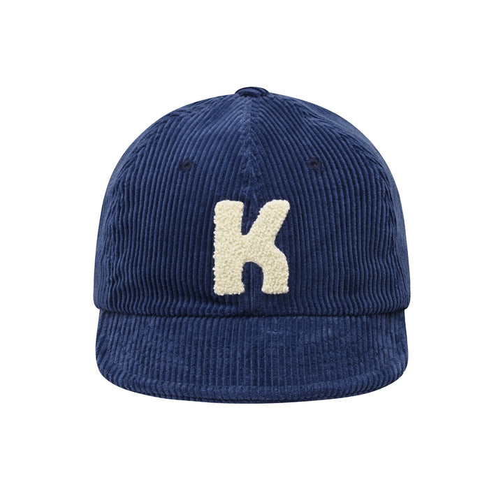 Kappy Design Corduroy Logo Cap Blue - Merchant Menswear