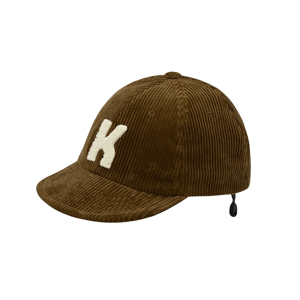Kappy Design Corduroy Logo Cap Brown - Merchant Menswear