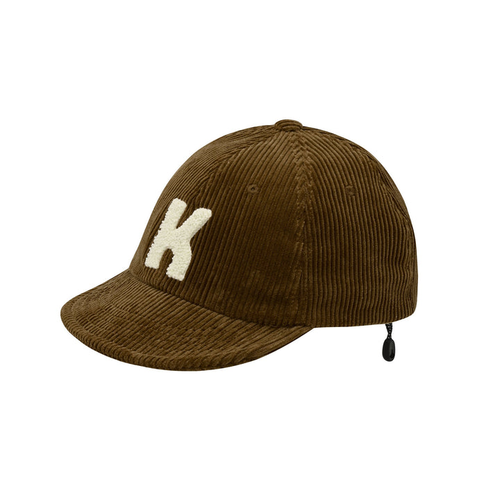 Kappy Design Corduroy Logo Cap Brown - Merchant Menswear