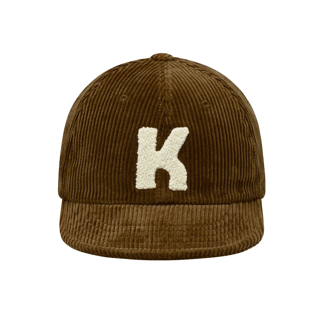 Kappy Design Corduroy Logo Cap Brown - Merchant Menswear