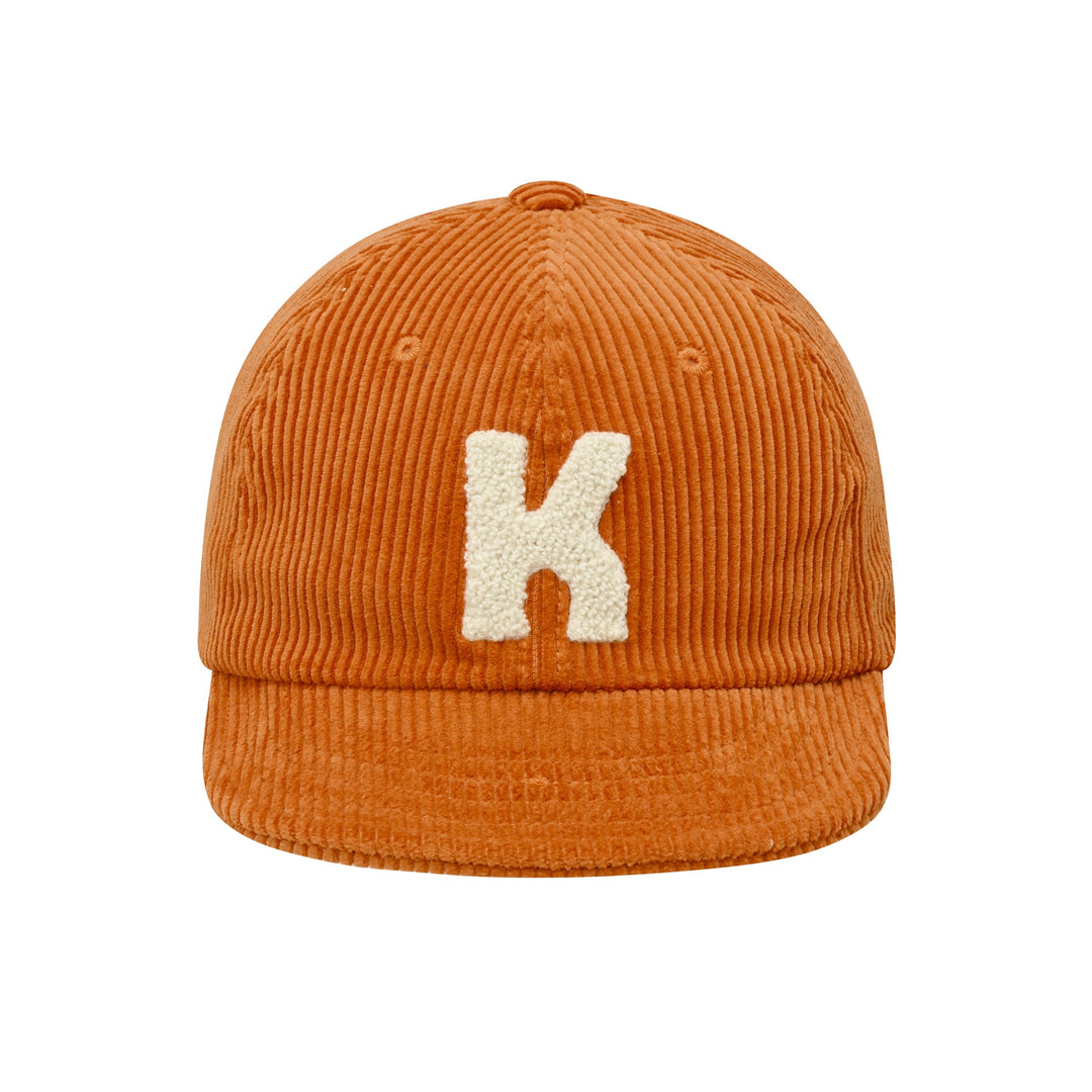 Kappy Design Corduroy Logo Cap Orange - Merchant Menswear