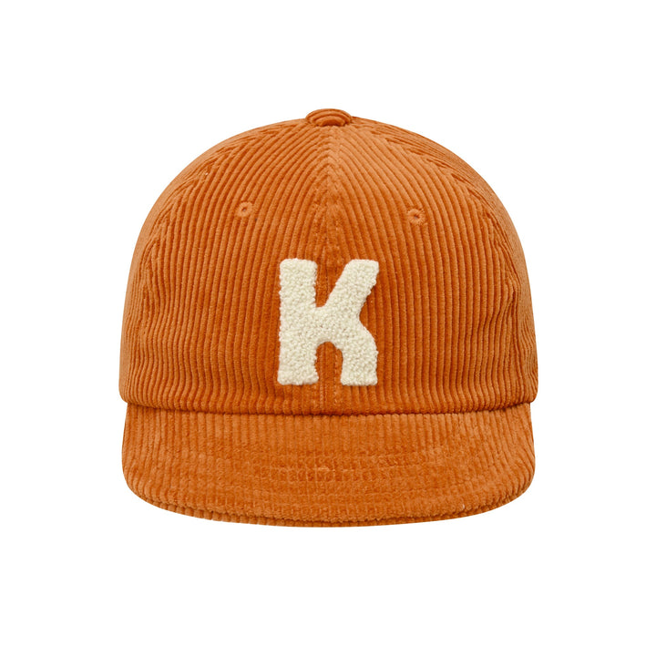 Kappy Design Corduroy Logo Cap Orange - Merchant Menswear
