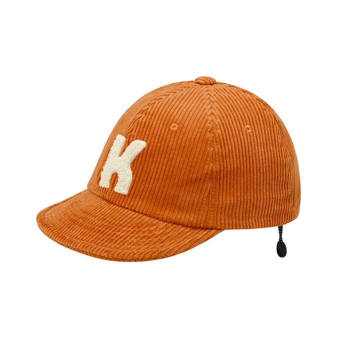 Kappy Design Corduroy Logo Cap Orange - Merchant Menswear
