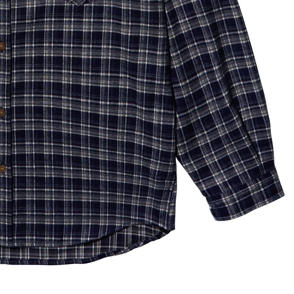 Kappy Design Flannel Check Shirt Navy - Merchant Menswear