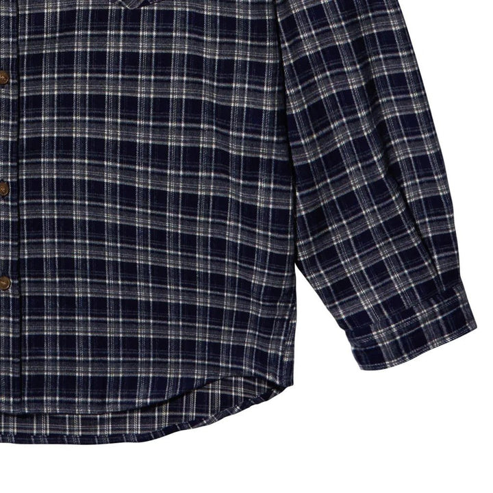 Kappy Design Flannel Check Shirt Navy - Merchant Menswear