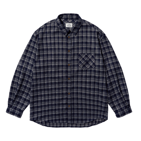 Kappy Design Flannel Check Shirt Navy. - Merchant Menswear