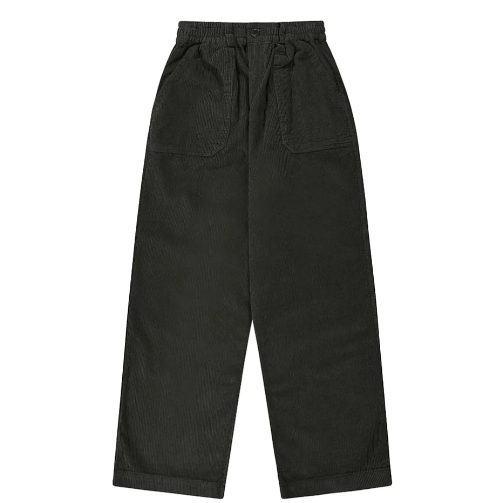 Kappy Design One Tuck Fatigue Cord Pants Charcoal - Merchant Menswear