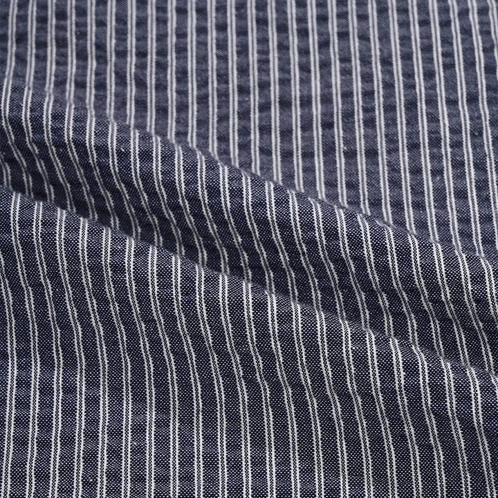 Kappy Design Stripe Pocket Work Shirt Navy - Merchant Menswear