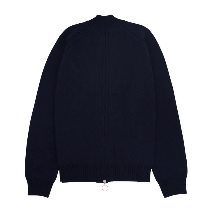 Knitted Zip Thru Bomber Navy - Merchant Menswear