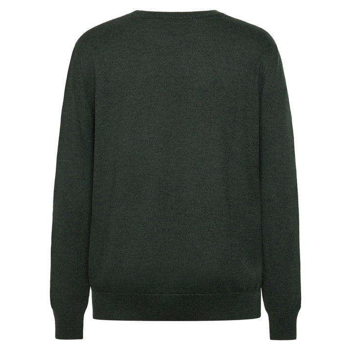 Knowledge Cotton Apparel Classic Merino Wool Crew Forest Night - Merchant Menswear