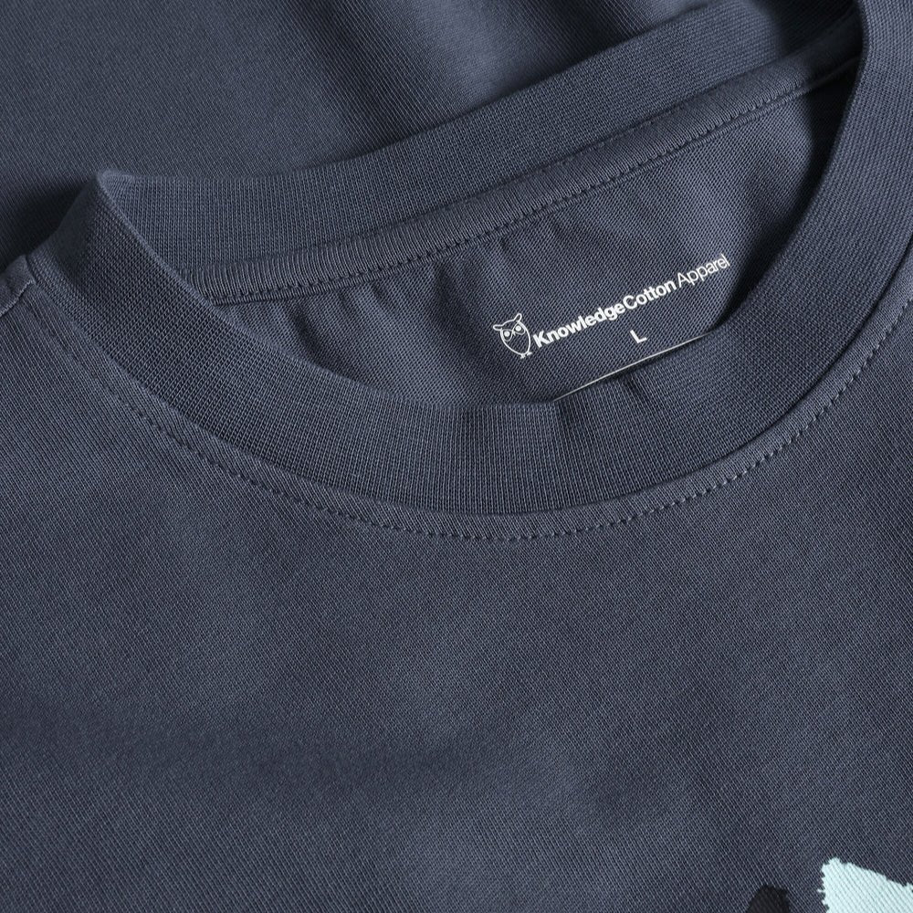 Knowledge Cotton Apparel Knowledge Print Organic Cotton Tee Vintage Indigo - Merchant Menswear