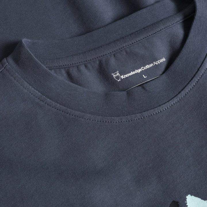 Knowledge Cotton Apparel Knowledge Print Organic Cotton Tee Vintage Indigo - Merchant Menswear