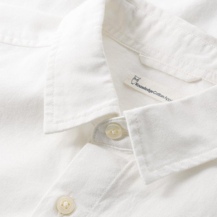 Knowledge Cotton Apparel Linen S/S Shirt Bright White - Merchant Menswear