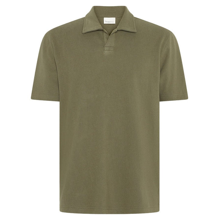 Knowledge Cotton Apparel Loose Boucle Polo Burned Olive - Merchant Menswear