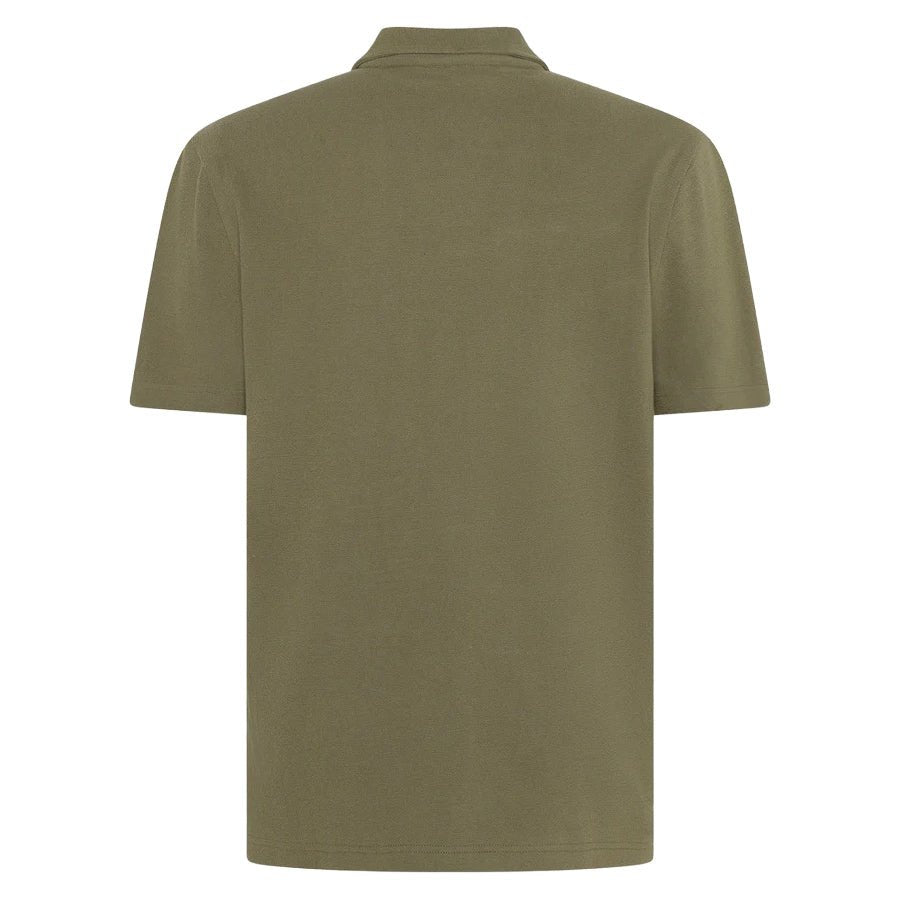 Knowledge Cotton Apparel Loose Boucle Polo Burned Olive - Merchant Menswear
