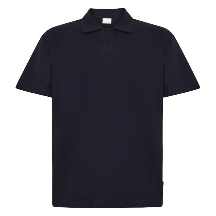 Knowledge Cotton Apparel Loose Boucle Polo Night Sky - Merchant Menswear