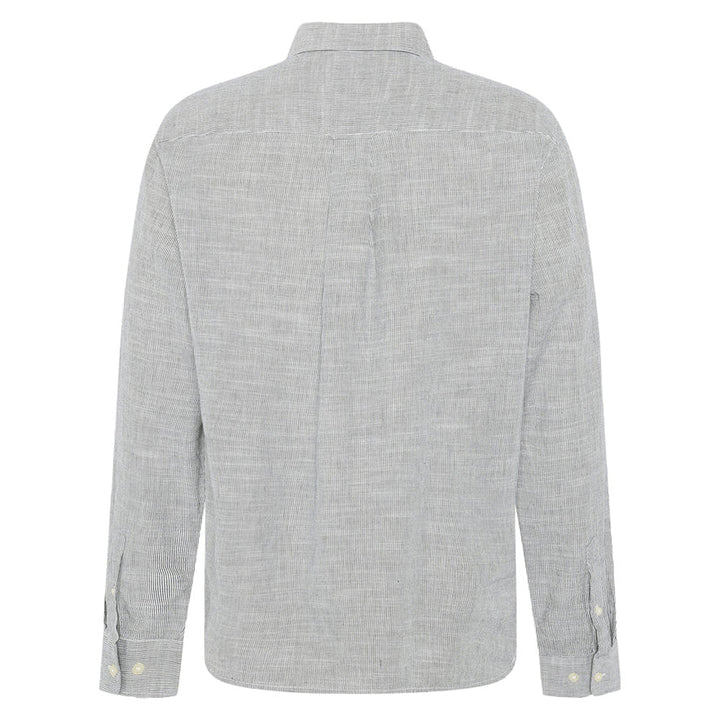 Knowledge Cotton Apparel L/S Organic Cotton Stripe Shirt Blue Stripe - Merchant Menswear