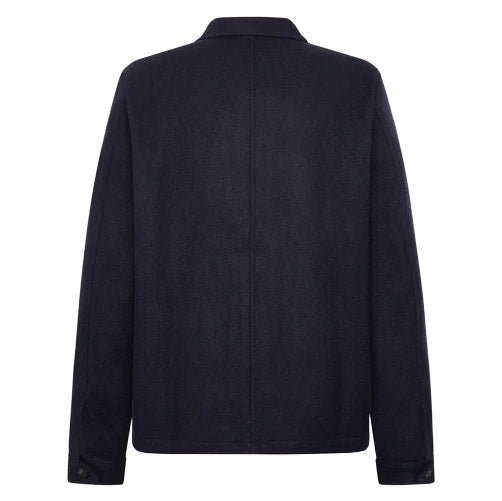 Knowledge Cotton Apparel Merino Wool Overshirt Night Sky - Merchant Menswear