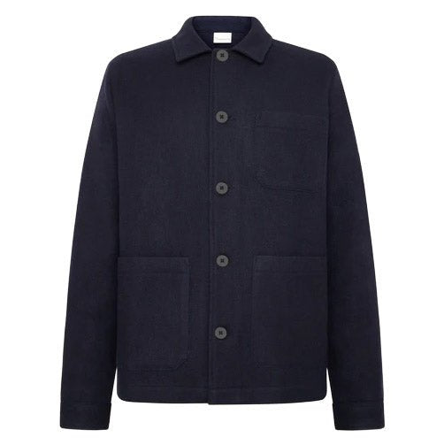 Knowledge Cotton Apparel Merino Wool Overshirt Night Sky - Merchant Menswear