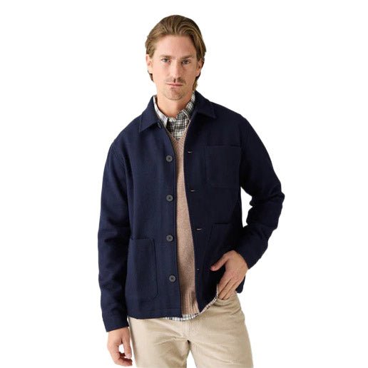 Knowledge Cotton Apparel Merino Wool Overshirt Night Sky - Merchant Menswear