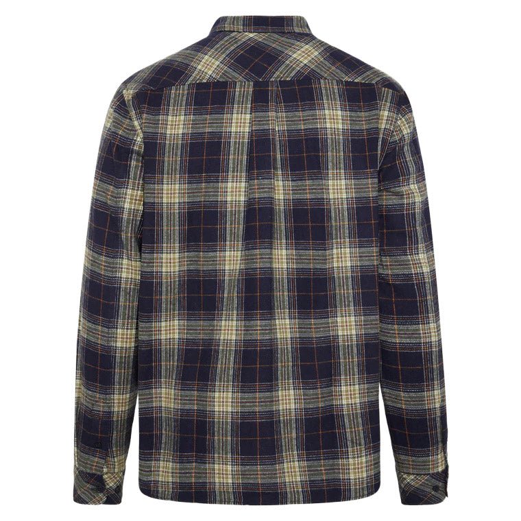 Knowledge Cotton Apparel Organic Checked Flannel Shirt Blue - Merchant Menswear