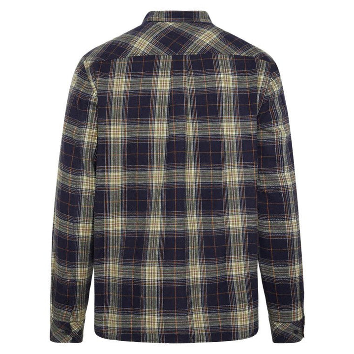 Knowledge Cotton Apparel Organic Checked Flannel Shirt Blue - Merchant Menswear