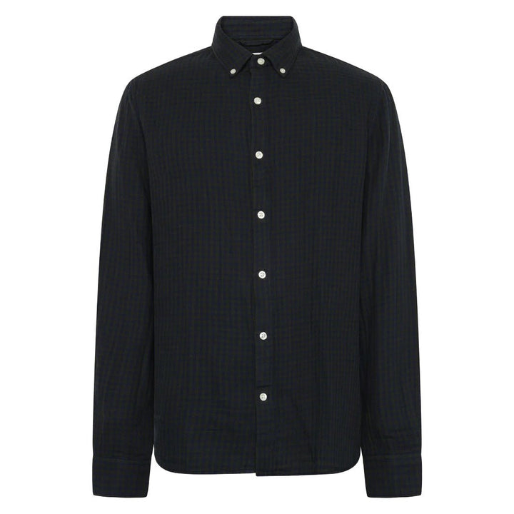 Knowledge Cotton Apparel Organic Cotton Check Shirt Green - Merchant Menswear