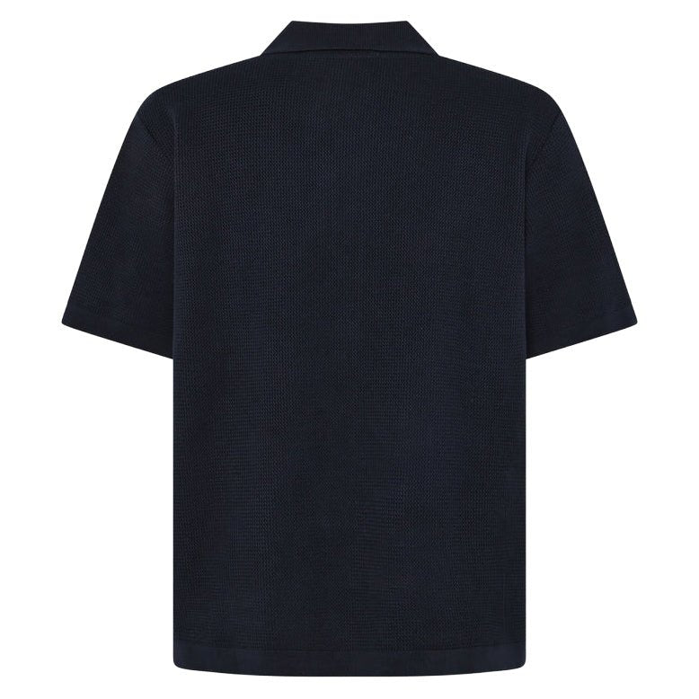 Knowledge Cotton Apparel Organic Cotton Knitted S/S Shirt Night Sky - Merchant Menswear