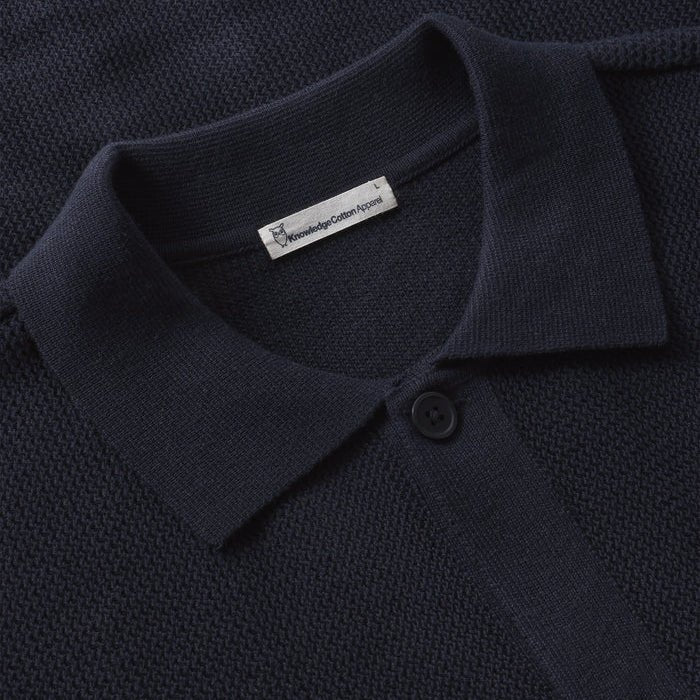 Knowledge Cotton Apparel Organic Cotton Knitted S/S Shirt Night Sky - Merchant Menswear