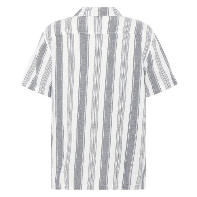 Knowledge Cotton Apparel Organic Cotton Stripe Shirt Blue Stripe - Merchant Menswear