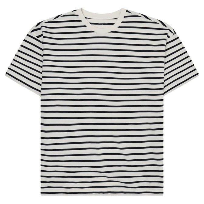 Knowledge Cotton Apparel Organic Cotton Striped Tee Navy Stripe - Merchant Menswear