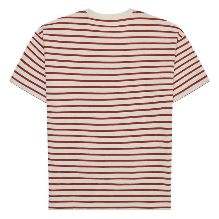 Knowledge Cotton Apparel Organic Cotton Striped Tee Red Stripe - Merchant Menswear