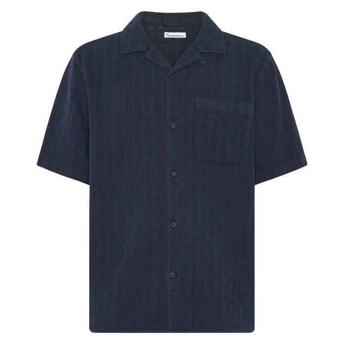 Knowledge Cotton Apparel Organic Cotton Structure Shirt Night Sky - Merchant Menswear