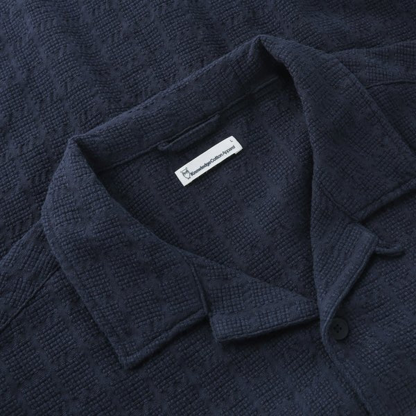 Knowledge Cotton Apparel Organic Cotton Structure Shirt Night Sky Close up